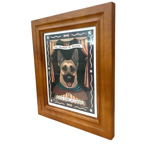 Wood Frame GERMAN SHEPHERD Wall ART "Patron Saint of Loyalty"-Krista Brooks - Picture 12 of 14